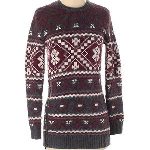 Ann Taylor wool blend sweater grey & maroon